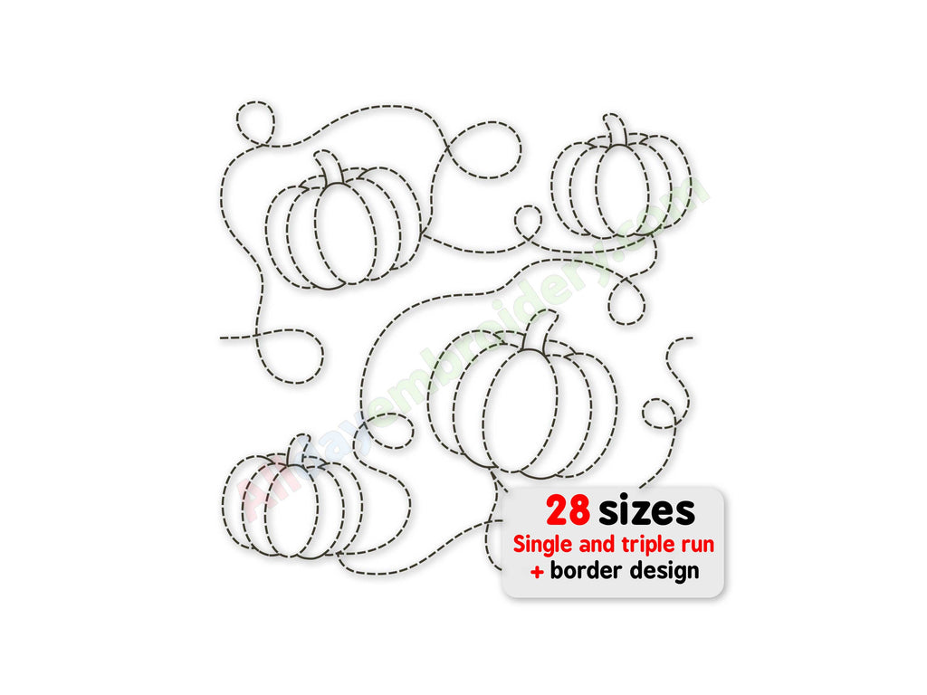 Pumpkin quilting edge to edge embroidery design.