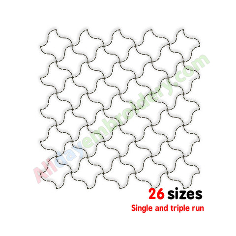 Quilting design for embroidery machine
