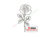 Rose embroidery design Redwork.