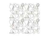 Pattern of animals like giraffes, elephants, and lions in a circular arrangement on a white background.