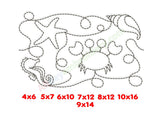 Sea animals edge to edge quilting design