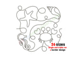 Sea animals edge to edge quilting design