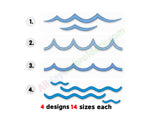 Sea waves machine embroidery design bundle. Ocean waves embroidery designs.