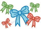 Bow applique embroidery designs