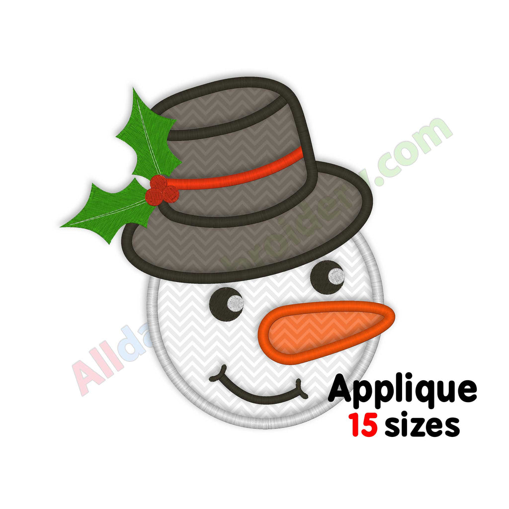 Snowman embroidery design