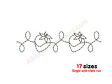 Strawberry quilting border embroidery design