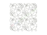 Strawberry quilt block machine embroidery design.