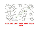 Sunflower quilting embroidery design. Edge to edge embroidery.