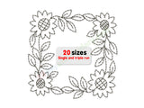 Sunflower wreath quilting background embroidery.