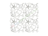 Decorative pattern with cowboy hats, boots, and stars on a white background