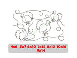 Turkey quilting edge to edge embroidery design