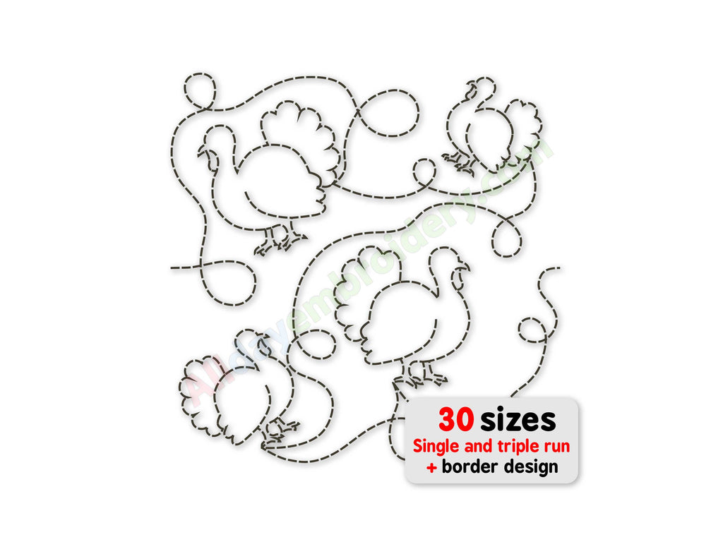 Turkey quilting embroidery design
