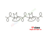 Tutu quilting embroidery design.