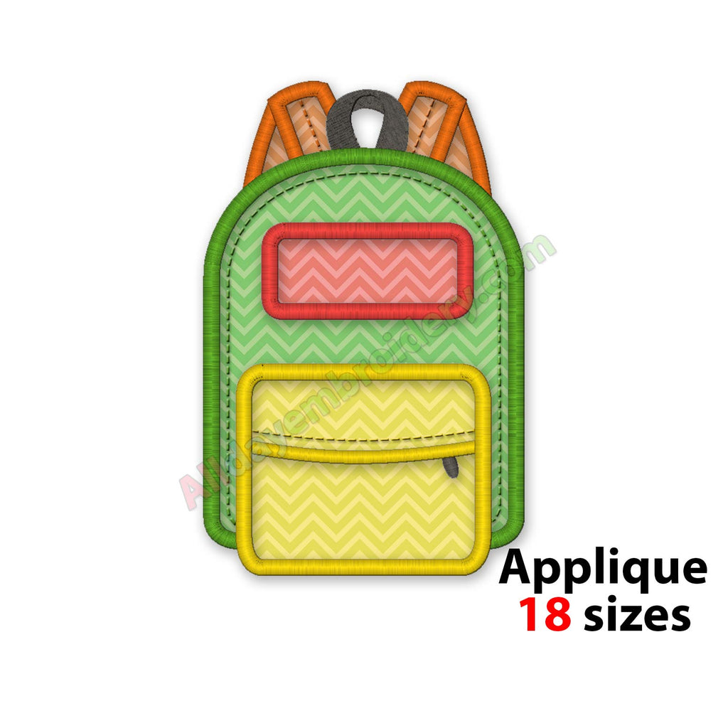 Backpack embroidery design