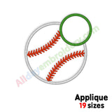 baseball embroidery applique design