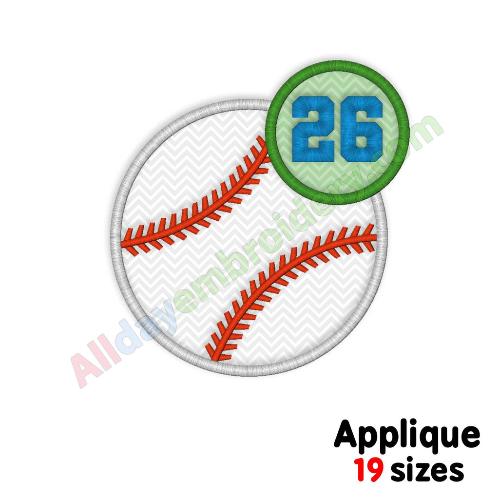 baseball ball applique design