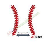 Baseball laces embroidery pattern