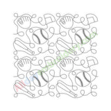 Sports quilt block machine embroidery