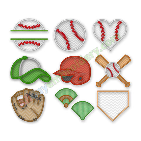 Baseball Applique Design Set