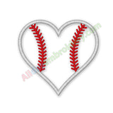 Baseball Heart Applique