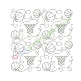 Basketball quilting embroidery design