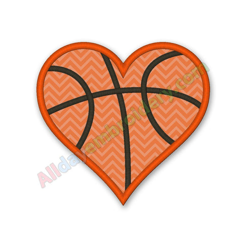 Basketball Heart Applique