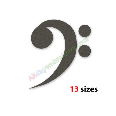 Bass Clef embroidery design
