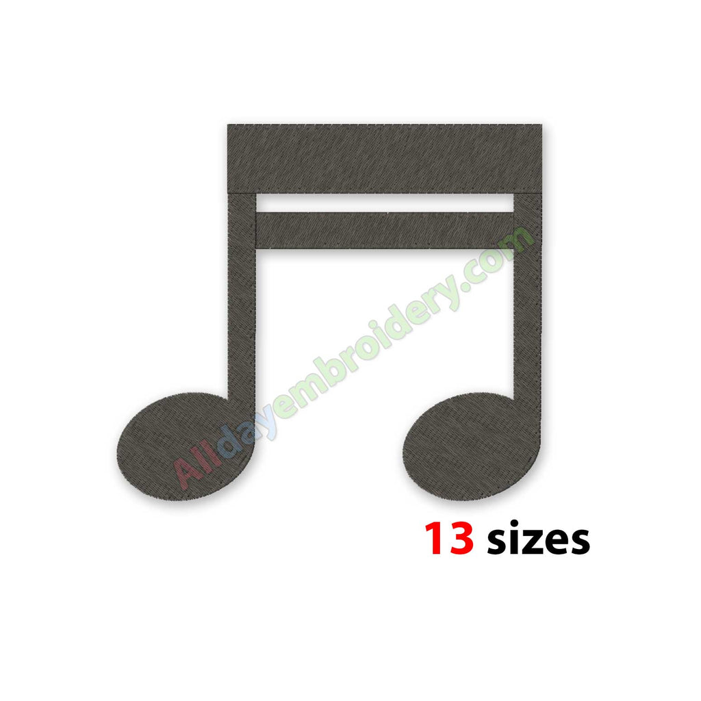 Beam note embroidery design