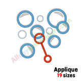 Bubbles applique embroidery design