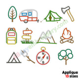 Camping applique designs
