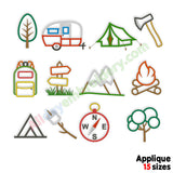 Camping applique designs
