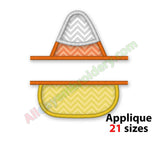 Split candy corn embroidery