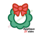 Christmas wreath embroidery