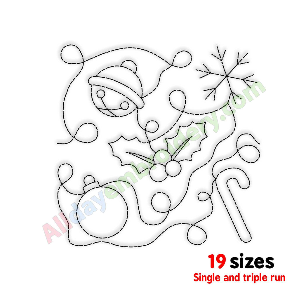 Christmas quilt block embroidery