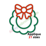 Christmas wreath applique