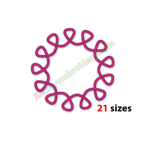 Circle monogram embroidery frame