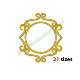 Monogram frame embroidery design