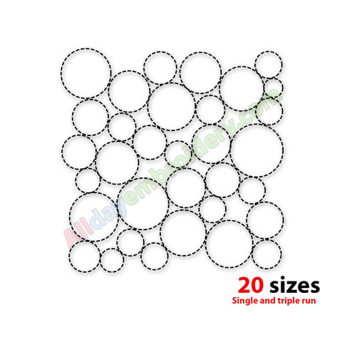 Quilting block circle embroidery