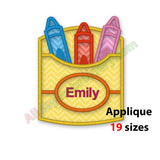 Crayon applique embroidery