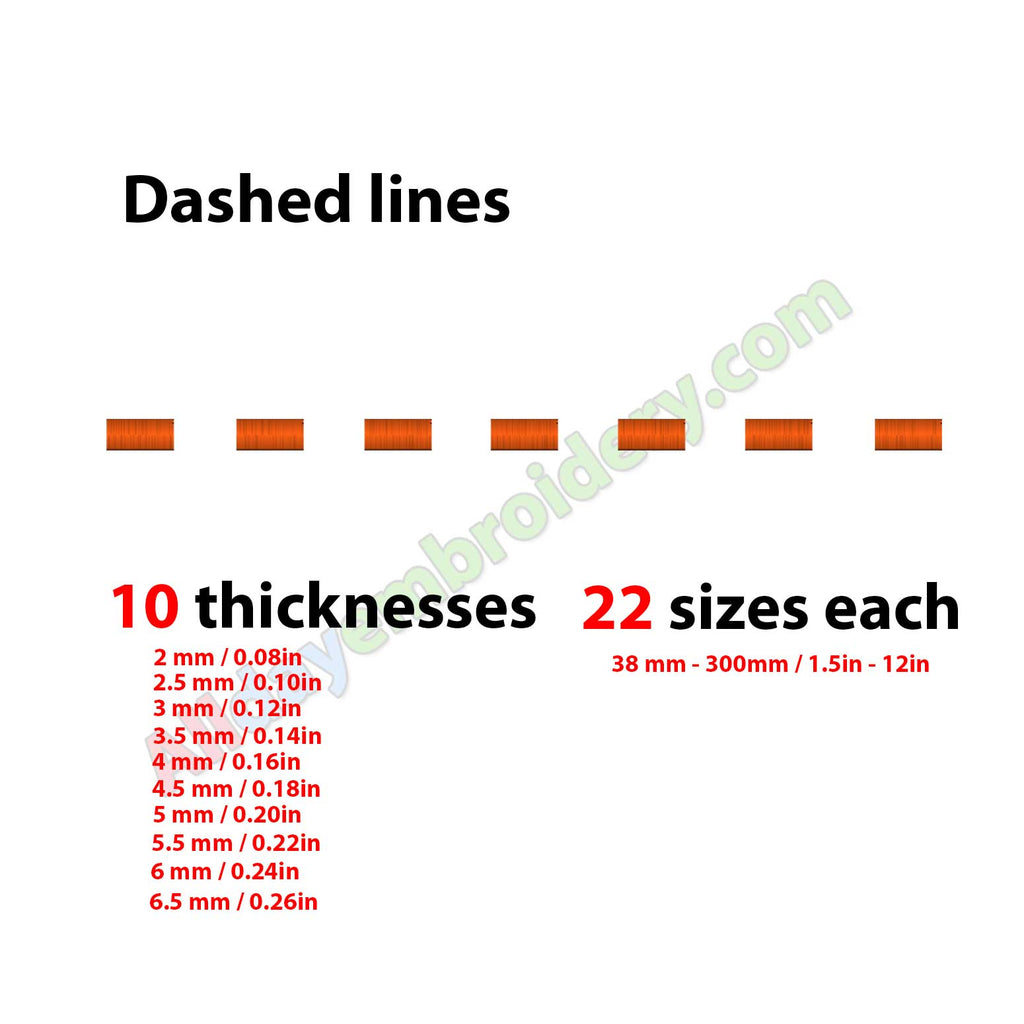Dashed line embroidery