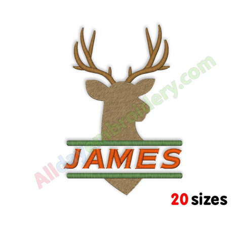 Split deer embroidery design