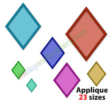 Diamond applique embroidery design
