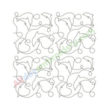 Dolphin quilt block embroidery