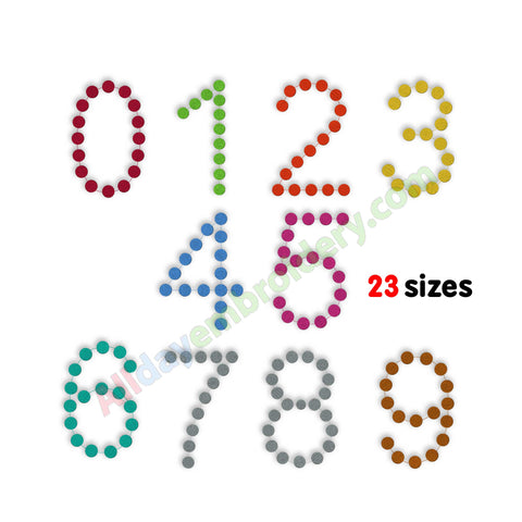 Embroidery numbers design