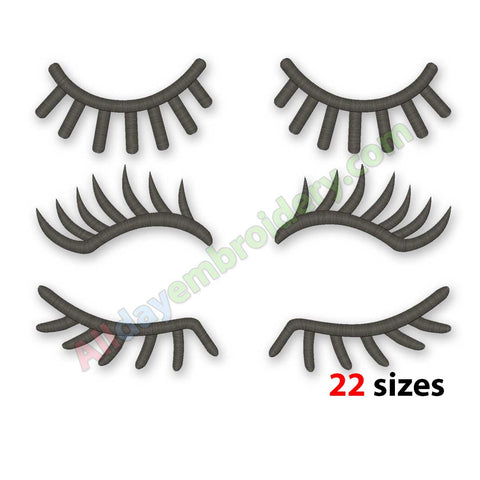 Eyelashes embroidery design