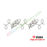 Feather border embroidery design