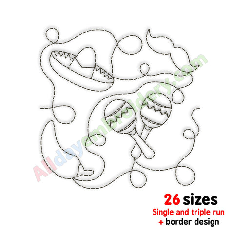 Mexican quilting embroidery design