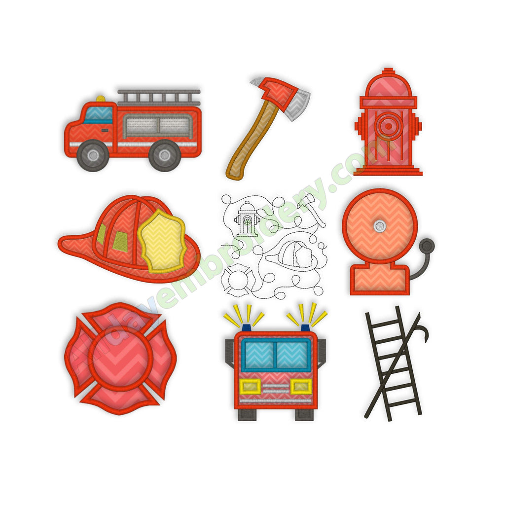 Fireman embroidery designs