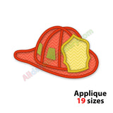 Firefighter helmet embroidery design