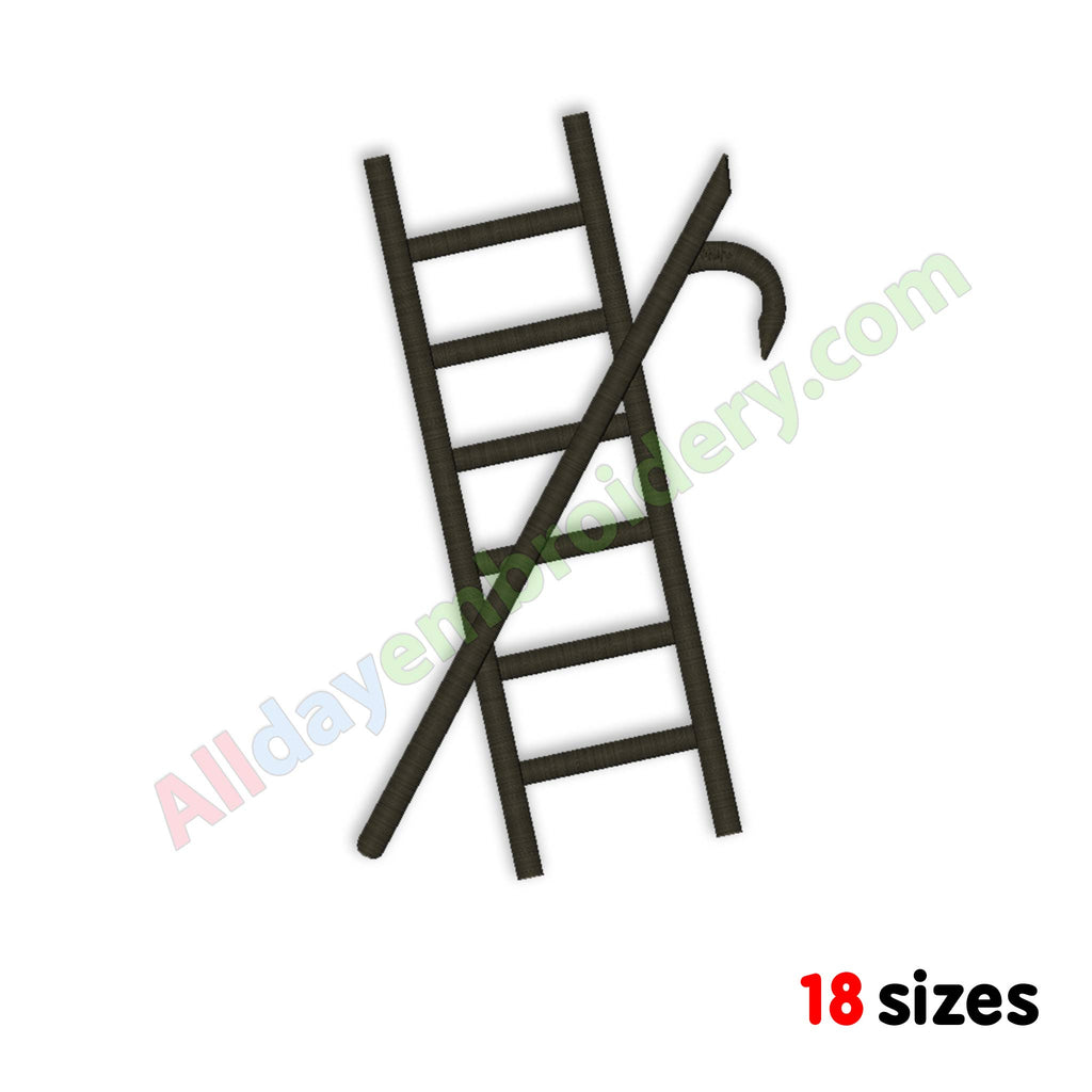 Fireman Ladder and hook embroidery